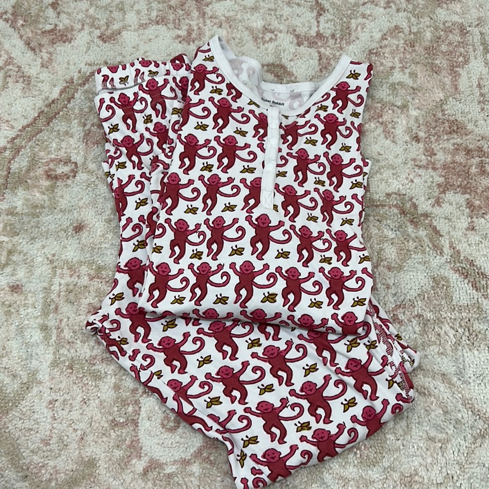 PINK MONKEY ROLLER RABIBT PJS